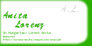 anita lorenz business card